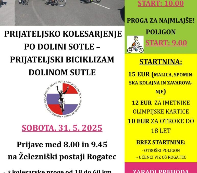PRIJATELJSKI BICIKLIZAM DOLINOM SUTLE