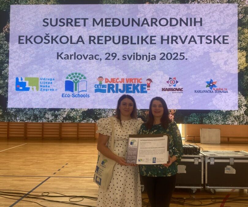 Dodijeljen platinasti status Međunarodne ekoškole Osnovnoj školi Viktora Kovačića Hum na Sutli na Susretu međunarodnih Ekoškola u RH