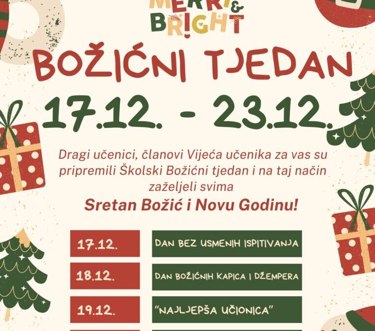 Božićni tjedan u našoj školi 