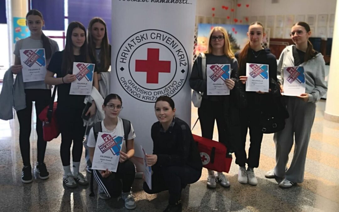 Uspjeh naše ekipe na gradskom Natjecanju mladih Hrvatskog Crvenog križa