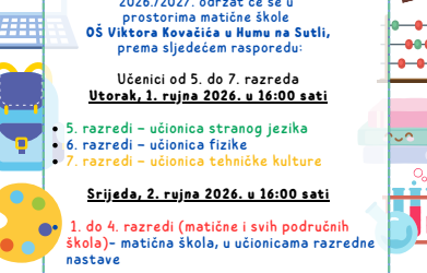 Obavijest o podjeli udžbenika
