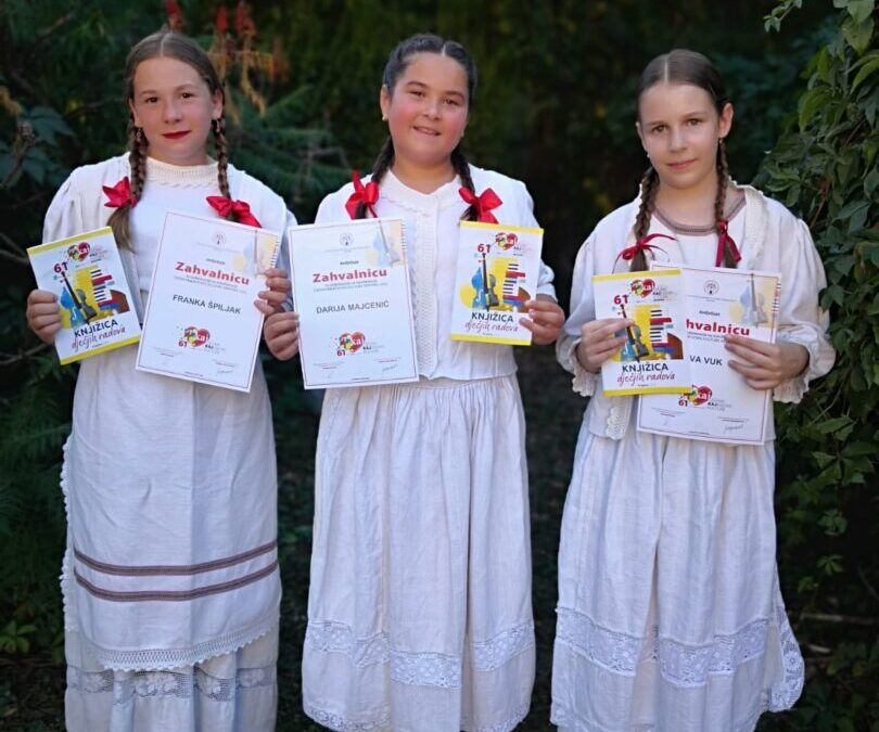 Zapažen uspjeh naših učenica na Dječjem literarnom kajkavskom stvaralaštvu „Kaj u riječi, pjesmi, slici i plesu“